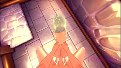 (Trap) Elvisk tjenestepige hjælper dig med at vaske dit ansigt.